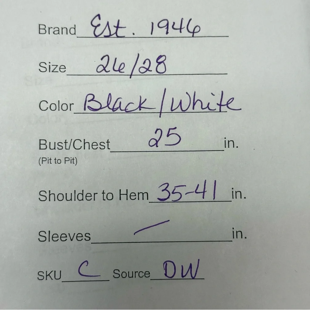 EST. 1946 Plus 26/28W Black White Windowpane Knit Open Front Vest Layer - Picture 8 of 8